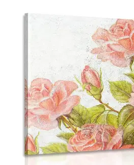 Obrazy kvetov Obraz vintage kytica ruží