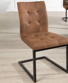 Stoličky - moderné LuxD 18233 Jedálenská stolička vintage English hnedá