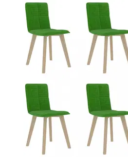 Jedálenské stoličky a kreslá Jedálenská stolička 4 ks látka / buk Dekorhome Zelená
