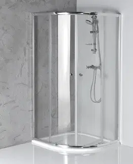 Sprchové dvere AQUALINE - ARLETA štvrťkruhová sprchová zástena 800x800, číre sklo HLS800Y