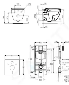 Kúpeľňa GROHE - Rapid SL Set predstenovej inštalácie, klozetu a dosky Tesi, SoftClose, Rimless, tlačidla Skate Cosmopolitan, chróm 38528SET-KE