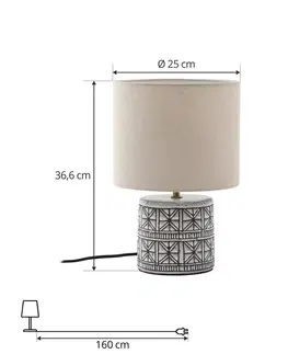 Lampy na nočný stolík Lucande Stolná lampa Lucande Thalorin, výška 36,5 cm, keramika