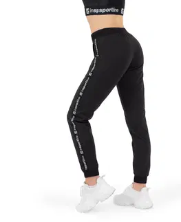 Dámske klasické nohavice Tepláky inSPORTline Comfyday Woman predĺžená - čierna - XL