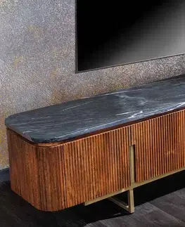 TV stolíky LuxD Dizajnový TV stolík Daichi 160 cm mango / mramor