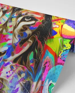 Abstraktné tapety Tapeta farebná hlava leva