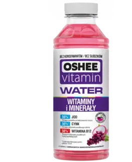 Vitamínové RTD nápoje OSHEE Vitamínová voda Minerály + vitamíny 6 x 555 ml červené hrozno / dragon fruit