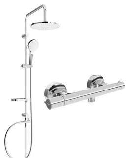 Sprchy a sprchové panely MEXEN/S - Erik sprchový stĺp vrátane sprchovej termostatickej batérie Slim, chróm 77105205-00