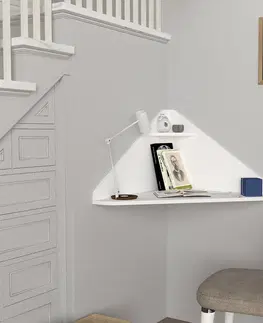 Písacie stoly PETIT rohový PC stolík, biela