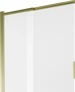 Sprchové dvere MEXEN - Fox 2-krídla posuvná vaňová zástena 120 x 150 cm, dekor, zlatá 891-120-002-50-30