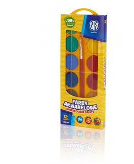 Hračky ASTRA - Vodové farby so štetcom priemer 30mm 12 farieb, 302118002