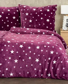 Obliečky 4Home Obliečky mikroflanel Stars violet, 140 x 200 cm, 70 x 90 cm