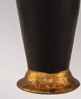 Stolové lampy Elstead Stolová lampa Gallier, čierna/biela, textil, výška 63,5 cm