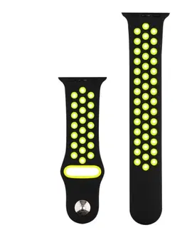 Príslušenstvo k wearables Silikónový športový remienok COTEetCI pre Apple Watch 38/40/41mm, čierny/žltozelený