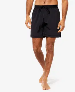 nohavice Pánske šortky na hot jogu mimoriadne ľahké so všitými slipmi čierne