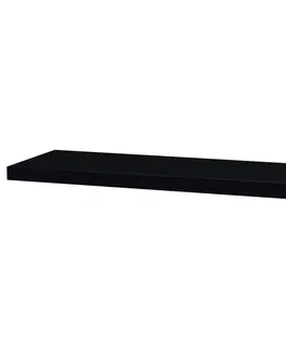 Regály a poličky Nástenná polička P-005 BK čierna vysoký lesk, 80 x 24 x 4 cm