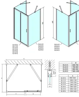 Sprchovacie kúty POLYSAN - EASY LINE sprchový kout tri steny 1500x1000, L/P varianta, číre sklo EL1515EL3415EL3415