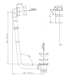 Kúpeľňa POLYSAN - CHARLESTON vaňová súprava pre vonkajšiu inštaláciu, retiazka, vr. sifónu, bronz 71688