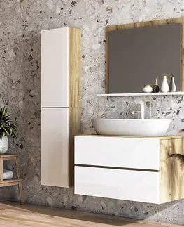 Kúpeľňový nábytok NABBI Baleta Z80 zrkadlo na stenu craft zlatý / alaska
