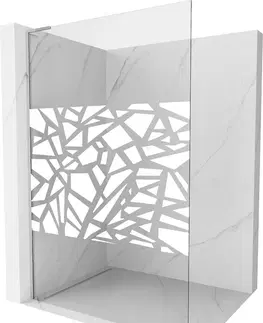 Sprchové dvere MEXEN/S - Kioto L Sprchová zástena WALK-IN 120 x 200, biely vzor, chróm 800-120-103-01-85