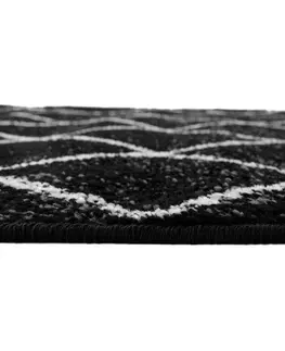 Koberce a koberčeky Koberec, čierna/vzor, 67x120 cm, MATES TYP 1