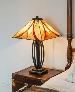 Stolové lampy QUOIZEL Stolová lampa Asheville vo vzhľade Tiffany