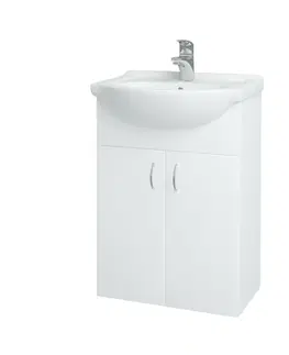 Kúpeľňový nábytok Dreja - Kúpeľňová skriňa PLUTO SZD2 55 - N01 Biela lesk / N01 Biela lesk 52327