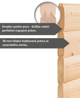 Sauny Interiérová fínska sauna 195x195 cm Dekorhome