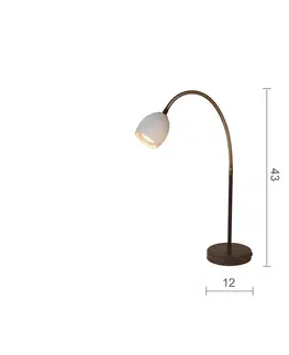 Stolové lampy Menzel Menzel Provence matná stolná lampa flexi rameno