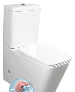 Kúpeľňa SAPHO - PORTO RIMLESS WC kombi, spodný/zadný odpad, biela PC102WR