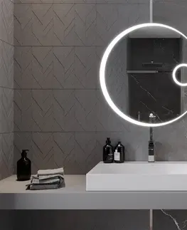 Kúpeľňa MEXEN - Ella zrkadlo s osvetlením s kozmetickým zrkadlom, 80 cm, LED 600 9811-080-080-611-00