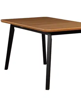 Jedálenské stoly Rozkladací stôl ST41 140/180x80cm dub wotan/cierny