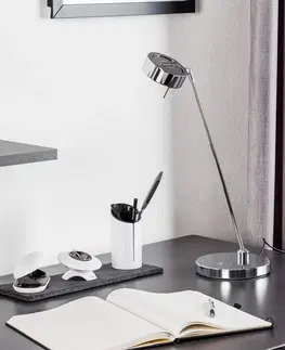 Stolové lampy Knapstein Dvojkĺbová stolná LED lampa Elegance, chróm