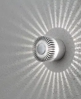 Vonkajšie nástenné svietidlá Konstsmide LED svietidlo Monza kruhové strieborné 9 cm