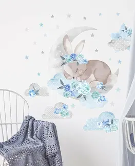 Samolepky na stenu Bayo Samolepka na stenu Spiaci králik, modrá