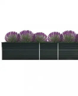 Kvetináče a truhlíky Záhradný kvetináč pozinkovaná oceľ 400x80x45 cm Dekorhome Antracit