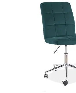 Kancelárske stoličky Signal Kancelárska stolička Q-020 zamat zelená bluvel 78
