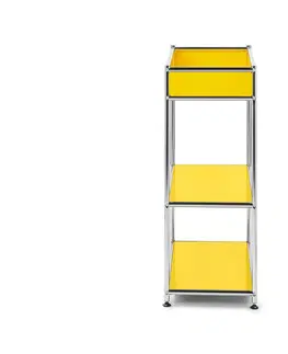 Dressers Kovový konzolový stolík »CN3« s úložným priestorom, žltý