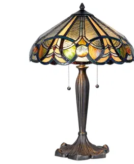 Stolové lampy Clayre&Eef Stolná lampa 5299 podľa Tiffany 2 šnúrové vypínače