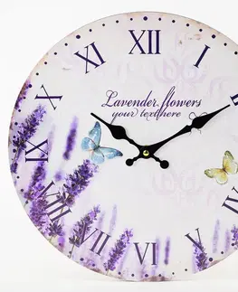Hodiny Nástenné hodiny, Flor0138, Lavender, 34cm