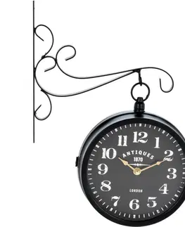 Hodiny Kovové nástenné hodiny Clemente čierna, 29 x 9 x 39 cm