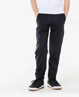 nohavice Detské džogingové nohavice S500 hrejivé a priedušné čierne