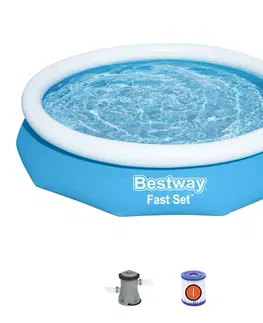 Bazény Bestway Nafukovací bazén Fast Set, 305 x 66 cm, kartušová filtrácia
