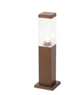 Vonkajsie osvetlenie Moderný vonkajší lampový stĺp hrdzavohnedý 45 cm - Malios