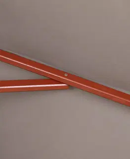 Slnečníky Slnečník s drevenou tyčou Ø 330 cm Dekorhome Tehlová