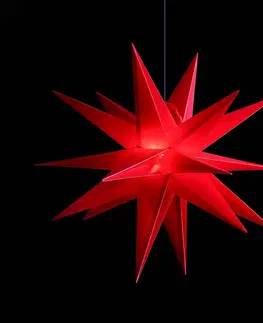 Vianočné svetelné hviezdy STERNTALER 18-cípa XL plastová hviezda do exteriéru – červená
