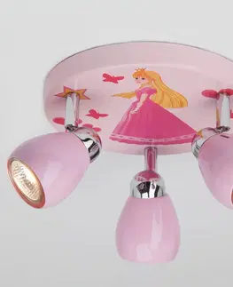 Stropné svietidlá Brilliant Ružové stropné LED svietidlo Princess 3-pl.
