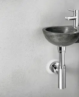 Kúpeľňa SAPHO - BLOK kamenné umývadlo 40x23cm, čierny Antracit 2401-32