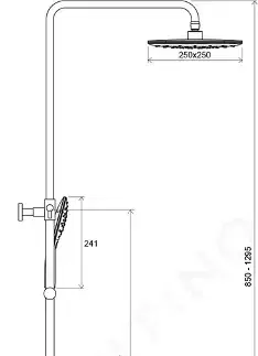 Sprchy a sprchové panely RAVAK - Termo Sprchový stĺp TE 093.00/150 300 s termostatickou batériou a so sprchovou súpravou, chróm X070099