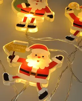 Vianočné dekorácie Solight LED okenná reťaz Santa, 6x LED, prísavná, 120cm, 2x AA