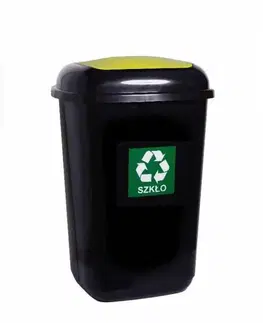 Odpadkové koše Kinekus Kôš na separovaný odpad 45 l, plastový, QUATRO zelený - sklo